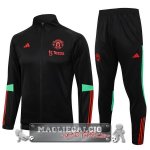 Manchester United Insieme Completo Nero Rosso Verde Giacca Lunga Zip 2023-24
