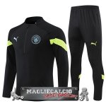 Manchester City Insieme Completo Bambino Felpa Da Allenamento 2022-23 nero-I-verde