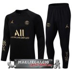 Paris Saint Germain Insieme Completo Nero Giallo Felpa Da Allenamento 2023-24