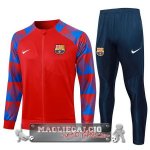 Set Completo Giacca Lunga Zip Barcelona 2023-24 Rosso Blu