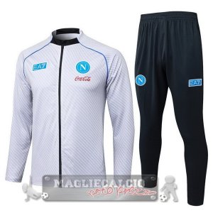 Set Completo Lunga Zip Giacca Bambino Napoli 2025 2026 Bianco Nero