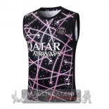 Maglia Senza Maniche Formazione Paris Saint Germain 2025 2026 Nero Rosa