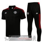 Manchester United nero rosso Maglia Set Completo POLO 2021-22