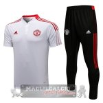 Manchester United bianco nero Maglia Set Completo POLO 2021-22