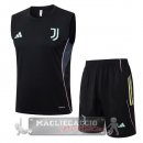 Set Completo Maglia Formazione Senza Maniche Juventus 2025 2026 Nero Rosa