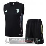 Set Completo Maglia Formazione Senza Maniche Juventus 2025 2026 Nero Rosa