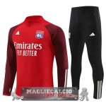 Lyon Insieme Completo Rosso Nero Felpa Da Allenamento 2023-24