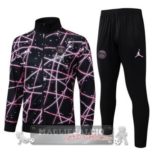 Set Completo Lunga Zip Giacca Paris Saint Germain 2025 2026 Nero Rosa