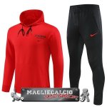 Paris Saint Germain Insieme Completo Rosso Nero Giacca Felpa Cappuccio 2023-24