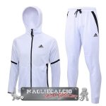 Adidas Set Completo Bianco Nero Giacca Felpa Cappuccio 2023