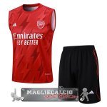 Arsenal Senza Maniche Formazione Set Completo Maglia Calcio 2023-24 Rosso Bianco Nero