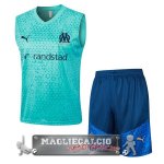 Marsella Formazione Senza Maniche Set Completo Maglia Calcio 2023-24 Verde Blu