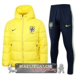 Set Completo Chaqueta De Algodon Brasile 2023 Giallo Nero