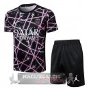 Set Completo Maglia Formazione Paris Saint Germain 2025 2026 Nero Rosa