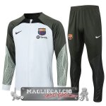 Set Completo Giacca Lunga Zip Barcelona 2023-24 Bianco Verde