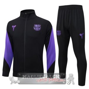 Set Completo Lunga Zip Giacca Barcelona 2025 2026 Nero I Purpureo