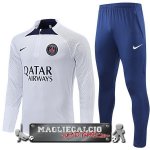 Paris Saint Germain Giocatori Insieme Completo Bianco Blu Felpa Da Allenamento 2022-23