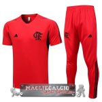 Flamengo Formazione Set Completo Maglia Calcio 2023-24 Rosso Nero