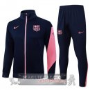 Set Completo Lunga Zip Giacca Barcelona 2025 2026 Blu Navy Rosa