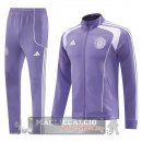 Set Completo Lunga Zip Giacca Manchester United 2025 2026 Purpureo