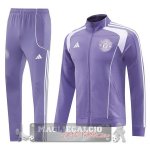 Set Completo Lunga Zip Giacca Manchester United 2025 2026 Purpureo