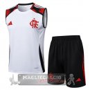 Set Completo Maglia Flamengo Senza Maniche Formazione 2025 2026 Bianco Nero