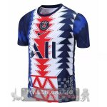 Paris Saint Germain Formazione Maglia Calcio 2021-22 Bianco Blu Rosso
