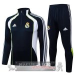 Set Completo Felpa Allenamento Formazione Bambino Real Madrid 2025 2026 Nero Bianco