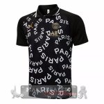 Paris Saint Germain Nero Bianco Maglia POLO 2021-22
