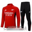 Set Completo Felpa Allenamento Formazione Arsenal 2025 2026 Rosso Nero