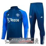 Manchester United Insieme Completo Blu Bianco Felpa Da Allenamento 2023-24