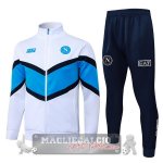 Set Completo Lunga Zip Giacca Napoli 2025 2026 Bianco Blu