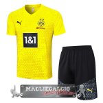 Borussia Dortmund Formazione Set Completo Maglia Calcio 2023-24 Giallo Nero Grigio