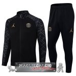 Set Completo Giacca Lunga Zip Paris Saint Germain 2023-24 Nero Grigio