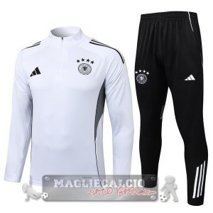 Set Completo Felpa Allenamento Formazione Germania 2025 Bianco I Nero