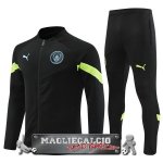 Manchester City Insieme Completo Bambino Giacca Lunga Zip 2022-23 Nero Verde