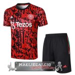 Manchester United Formazione Set Completo Maglia Calcio 2023-24 Rosso Nero