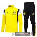 Set Completo Giacca Lunga Zip Borussia Dortmund 2023-24 Giallo Bianco Nero