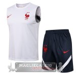 Francia Formazione Set Completo Senza Maniche 2021 bianco blu