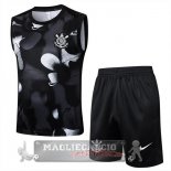 Set Completo Maglia Senza Maniche Formazione Corinthians Paulista 2025 2026 Nero Grigio
