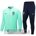 Brasile Insieme Completo Verde Luce Nero Giacca 2022