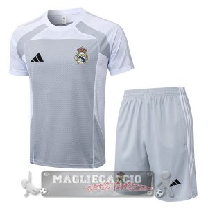 Set Completo Maglia Formazione Real Madrid 2025 2026 Grigio Bianco