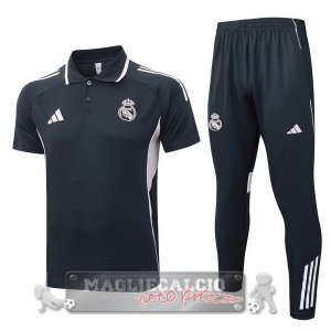 Real Madrid Grigio Navy Rosa Maglia POLO Set Completo 2025 2026