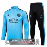Felpa Da Allenamento Set Completo Paris Saint Germain 2023-24 Blu II Nero