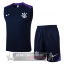 Set Completo Maglia Senza Maniche Formazione Corinthians Paulista 2025 2026 Blu Purpureo