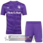 Portiere Feyenoord Rotterdam Set Completo Bambino Maglia Calcio 2025 2026 Purpureo
