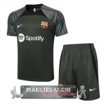 Barcelona Formazione Senza Maniche Set Completo Maglia Calcio 2023-24 Verde I Navy
