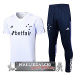Cruzeiro EC Formazione Set Completo Maglia Calcio 2023 Bianco Azul Marino