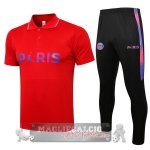 Paris Saint Germain rosso purpureo nero Maglia Set Completo POLO 2021-22