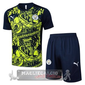 Set Completo Maglia Formazione Manchester City 2024 2025 Verde Blu Navy